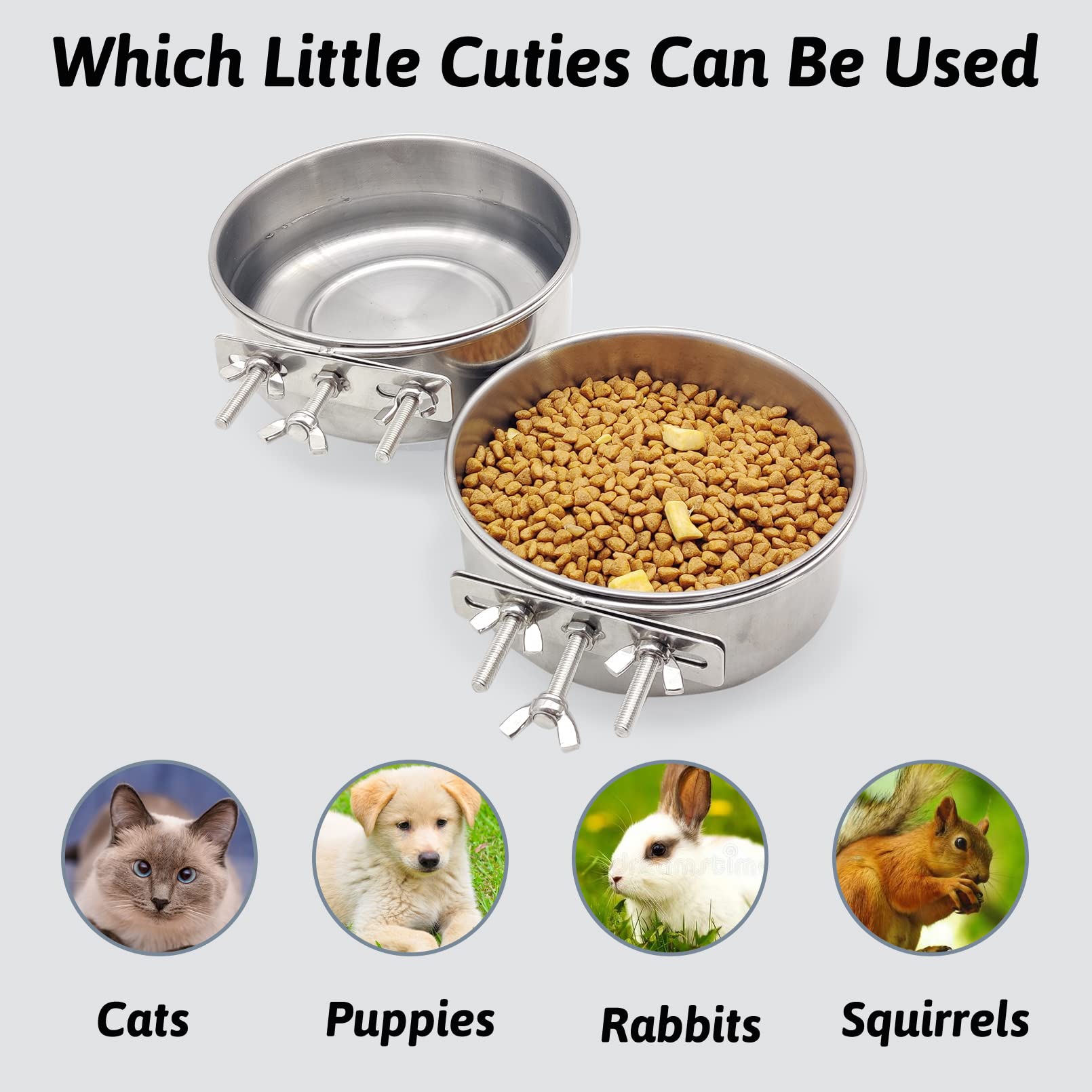 Hamiledyi spill-proof pet bowl with anti-mess design for crates.