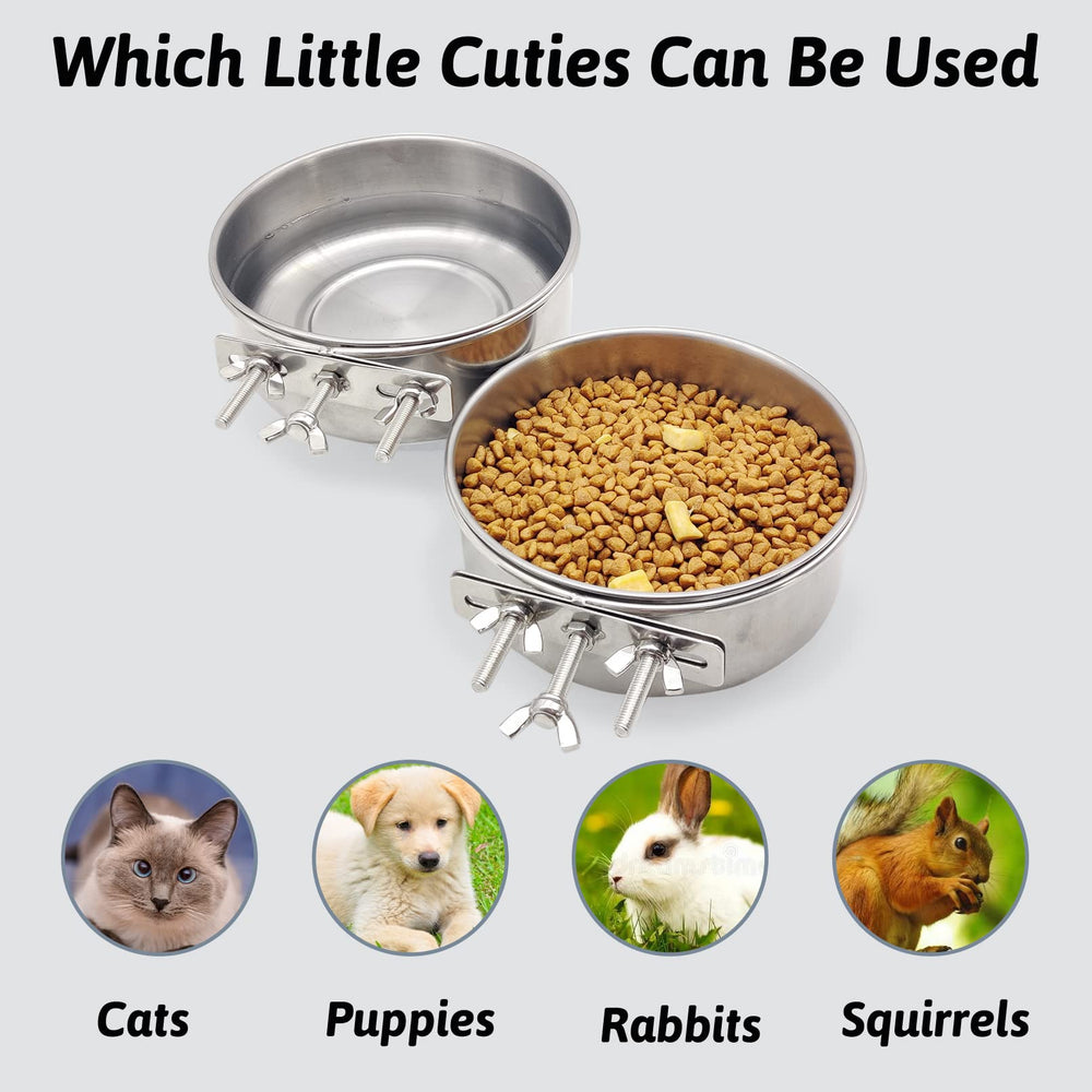 Hamiledyi spill-proof pet bowl with anti-mess design for crates.