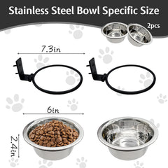 Hamiledyi stainless steel bowls in 6-inch and 8-inch sizes for pets.