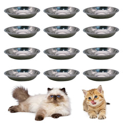 Hamiledyi stainless steel cat bowls set of 12, durable and rust-resistant for daily meals