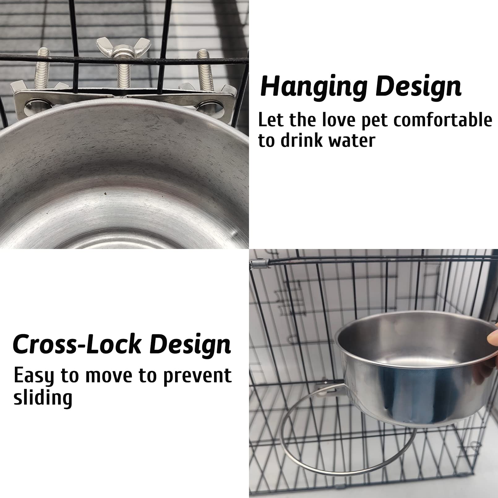 Hamiledyi stainless steel kennel bowl features wide mouth easy removal and cleaning.