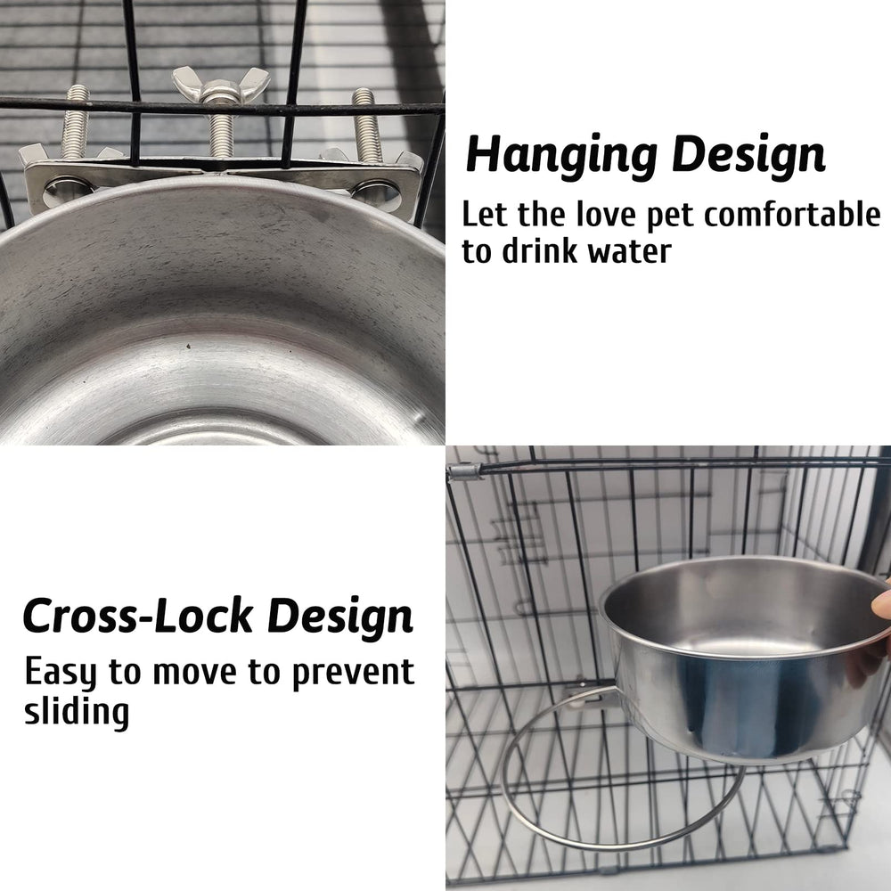 Hamiledyi stainless steel kennel bowl features wide mouth easy removal and cleaning.