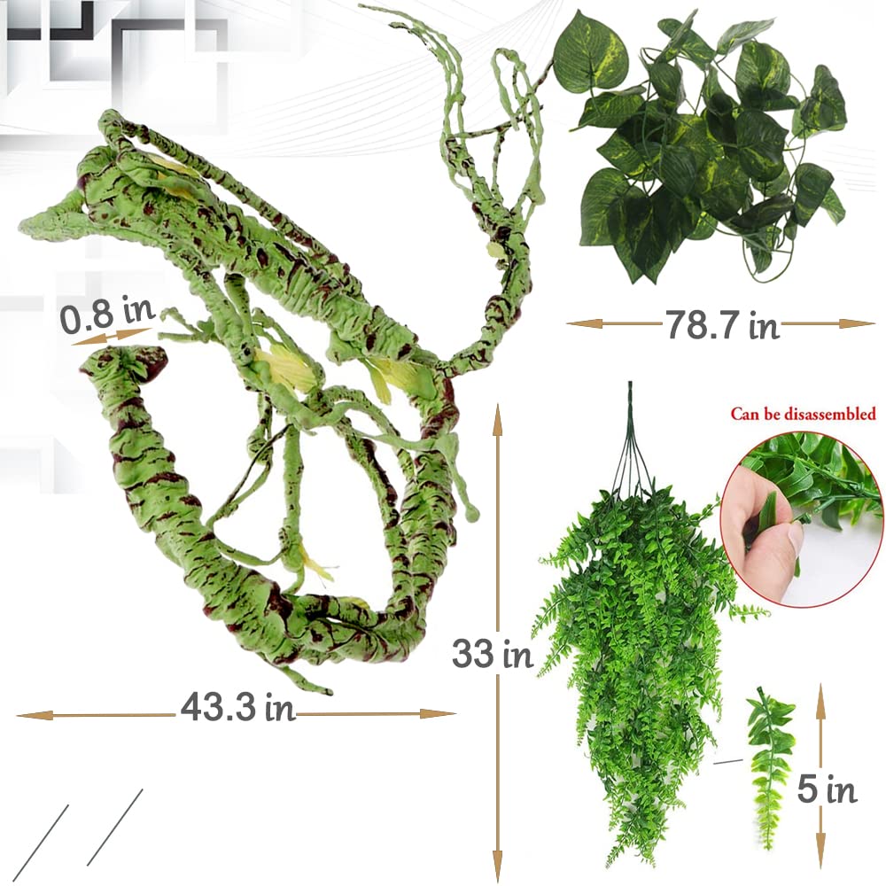 Hamiledyi terrarium background leaves for added depth