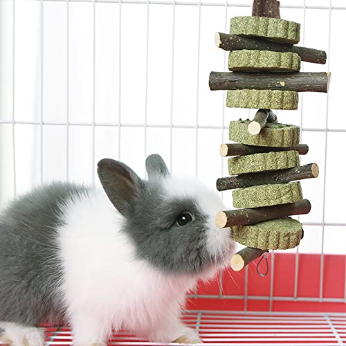 Hamiledyi Timothy hay grass cakes detail shows natural palatability for small pets.