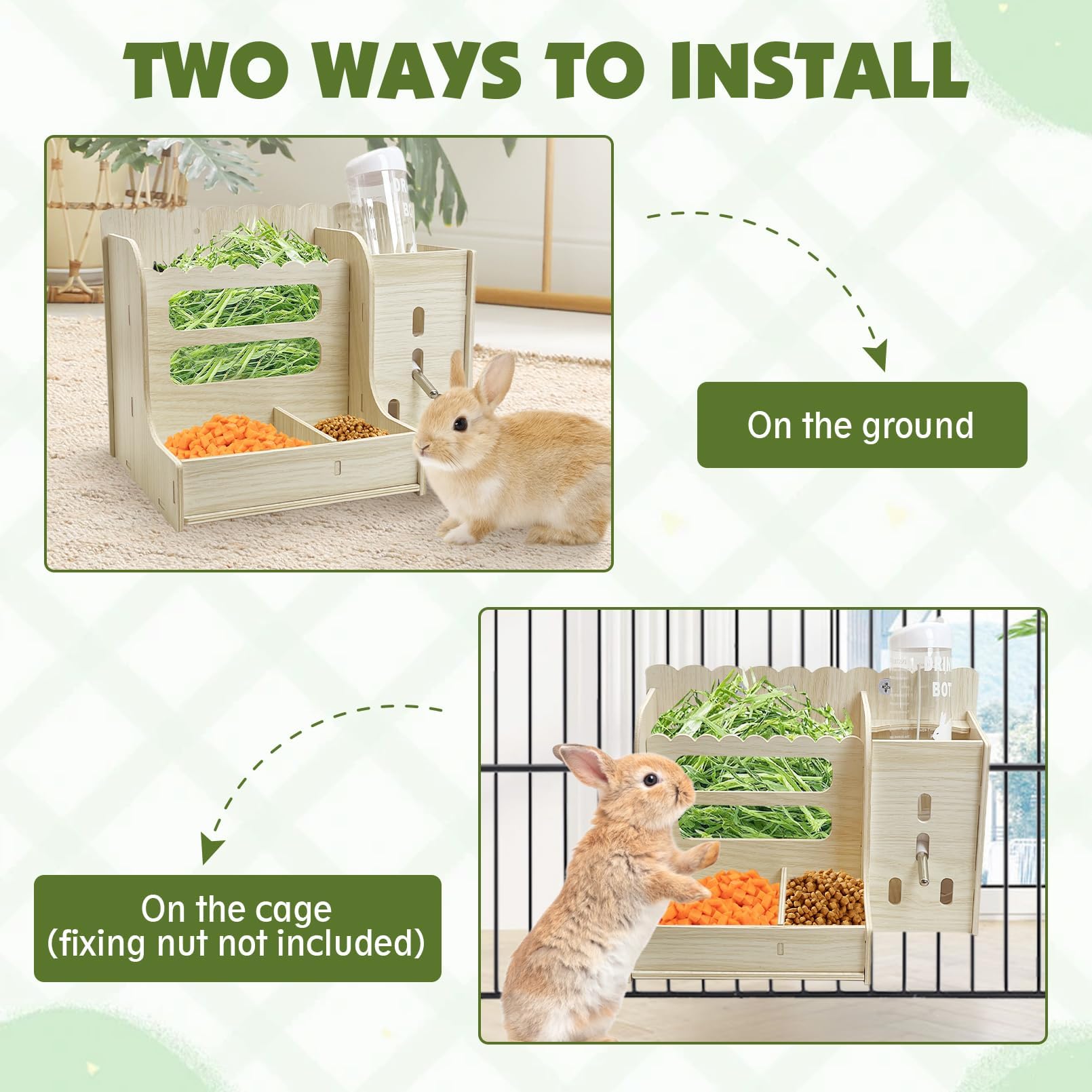Hamiledyi two-bin feeder separates dry pellets and vegetables for neat meals