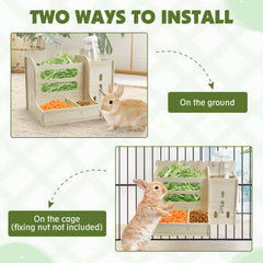 Hamiledyi two-bin feeder separates dry pellets and vegetables for neat meals