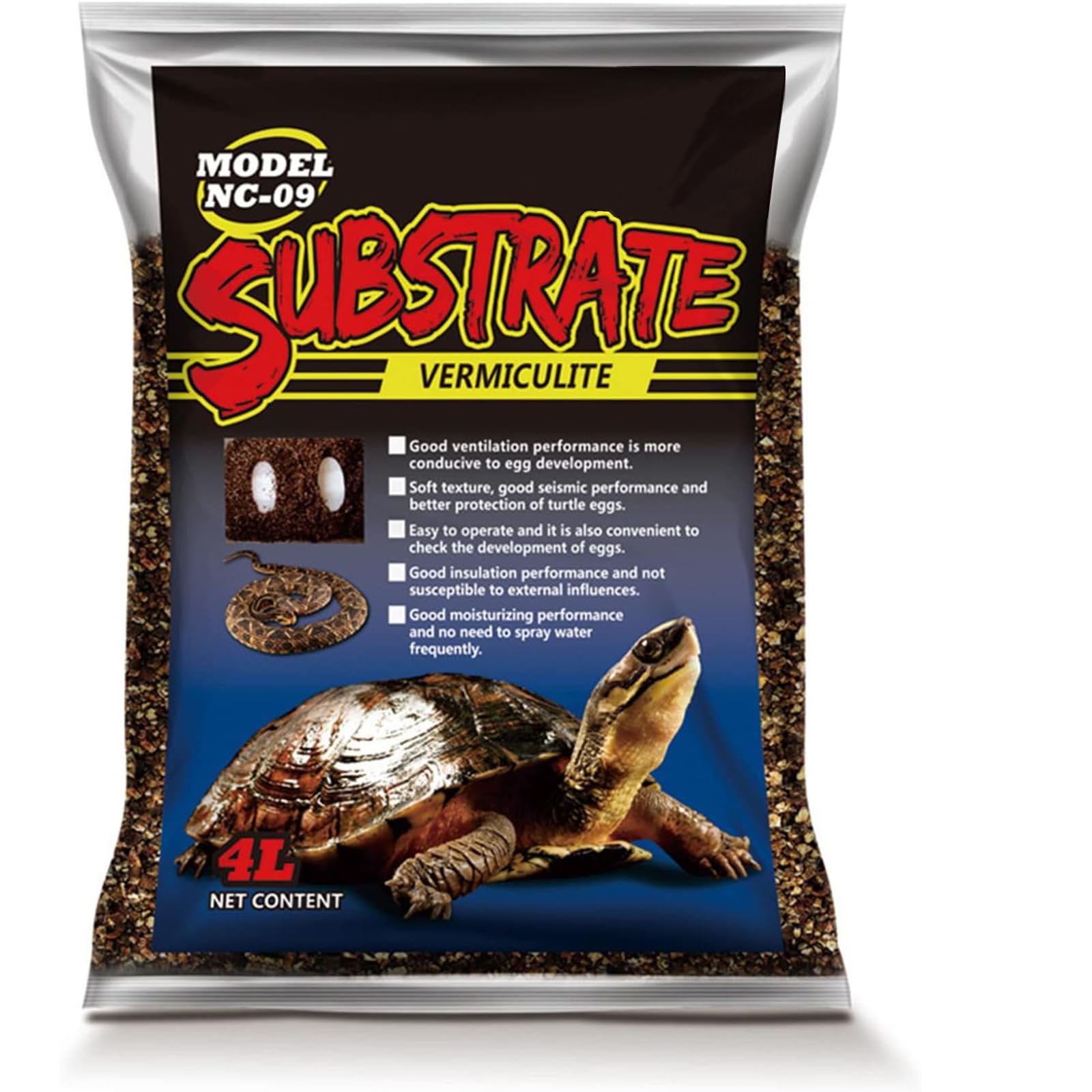 Hamiledyi vermiculite bedding natural-substrate in terrarium enhances safe reptile habitat.