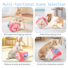 Hamiledyi washable plush bunny toy close up shows skin friendly fabric and easy cleaning