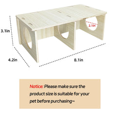 Hamiledyi wooden hideout side view highlights dual chambers for energy-burning play sessions.