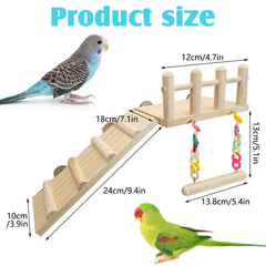 Hamiledyi wooden-perch-platform installation shows secure cage mounting.