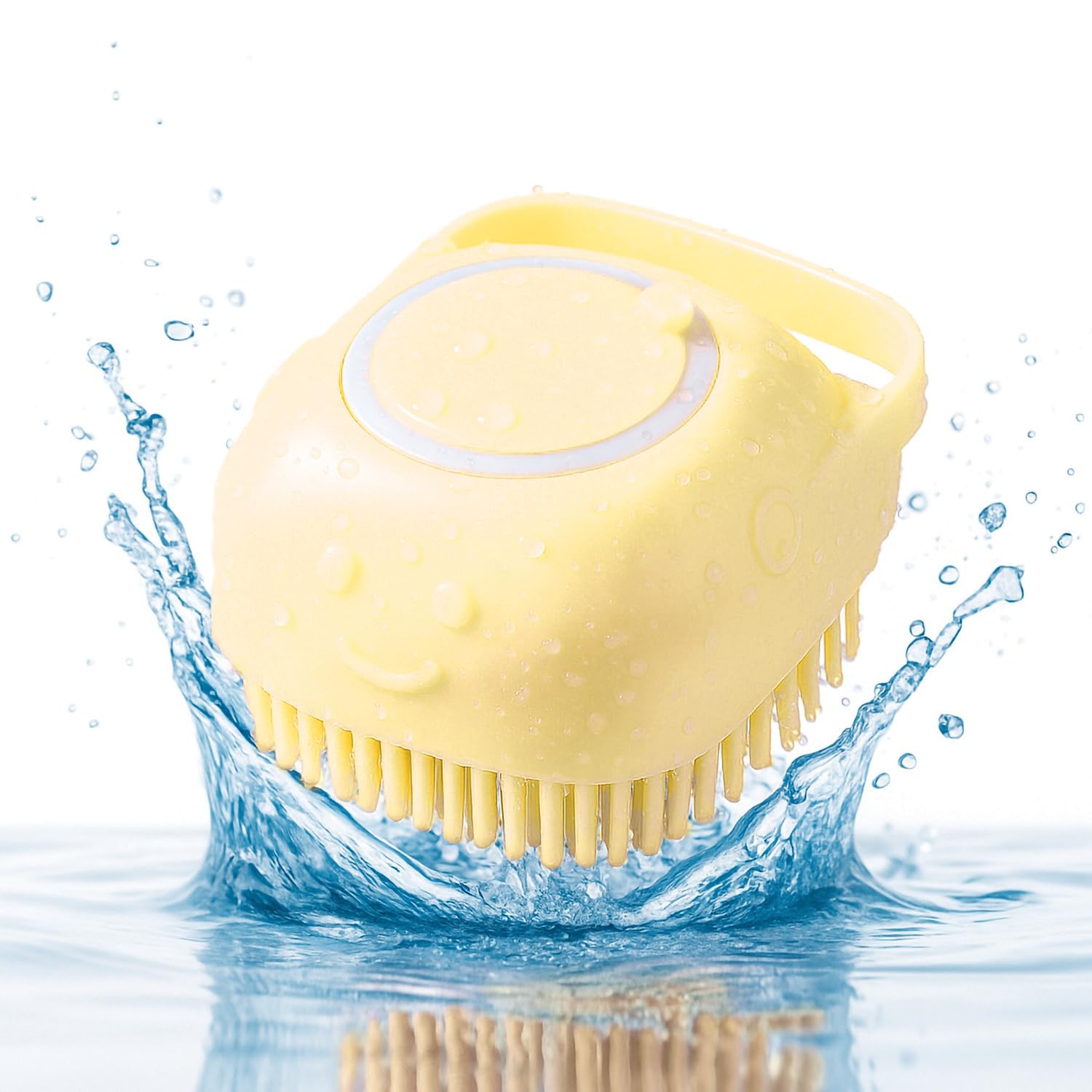 HamInWay dog bath brush works with dogs, cats, and small pets during baths.