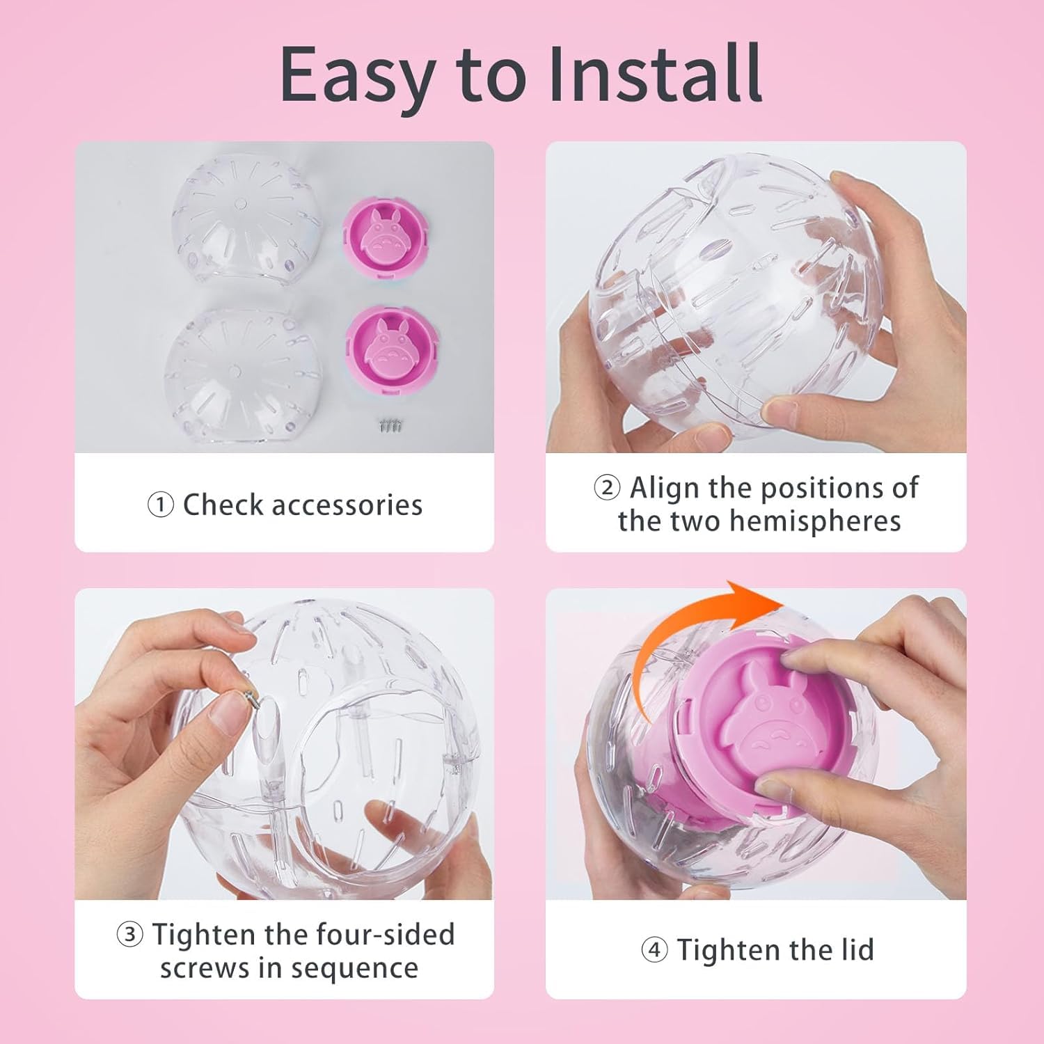 Rope-carry design on the hamster toy enables easy transport.