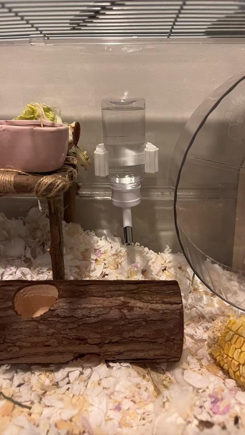 Hamster Water Bottle holds 4.06oz for light, frequent hydration.