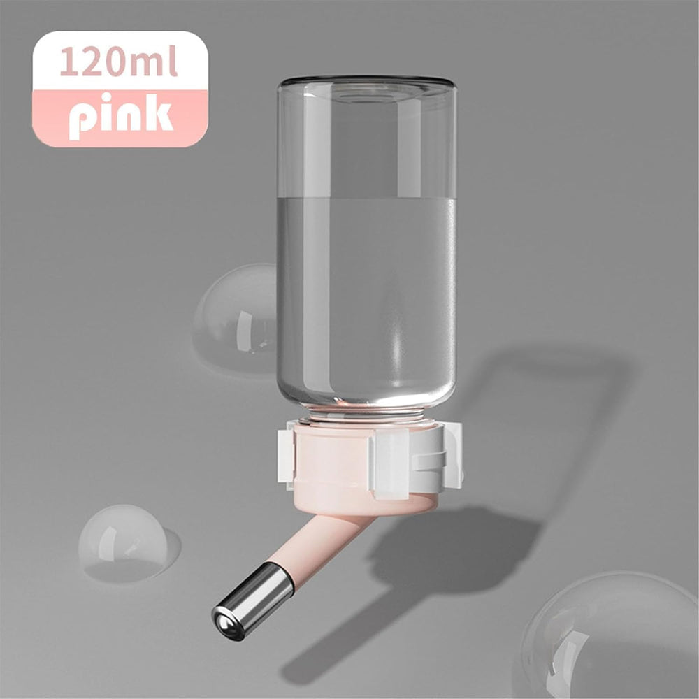 Hamster Water Bottle with dual-silicone gaskets for secure mounting and spill-free use.
