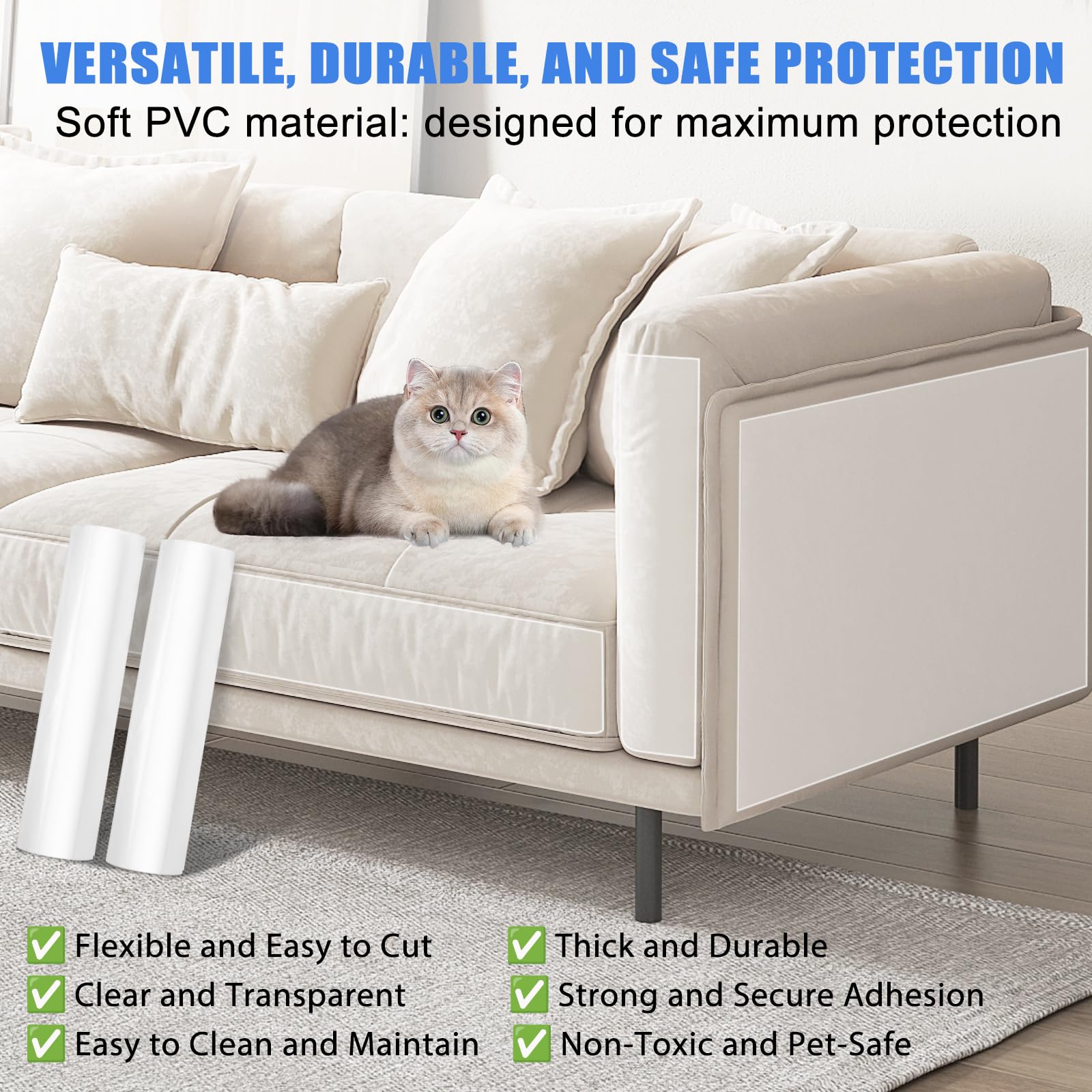 Hamtima cat scratch protector uses durable material for heavy clawing areas.