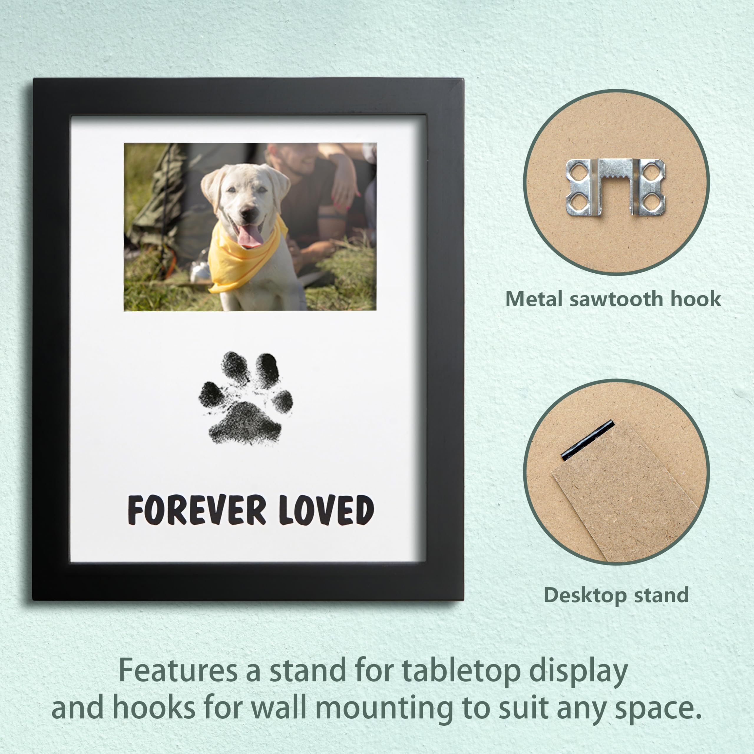 HAMUIERS rustic wood finish frame suited for wall or tabletop display.