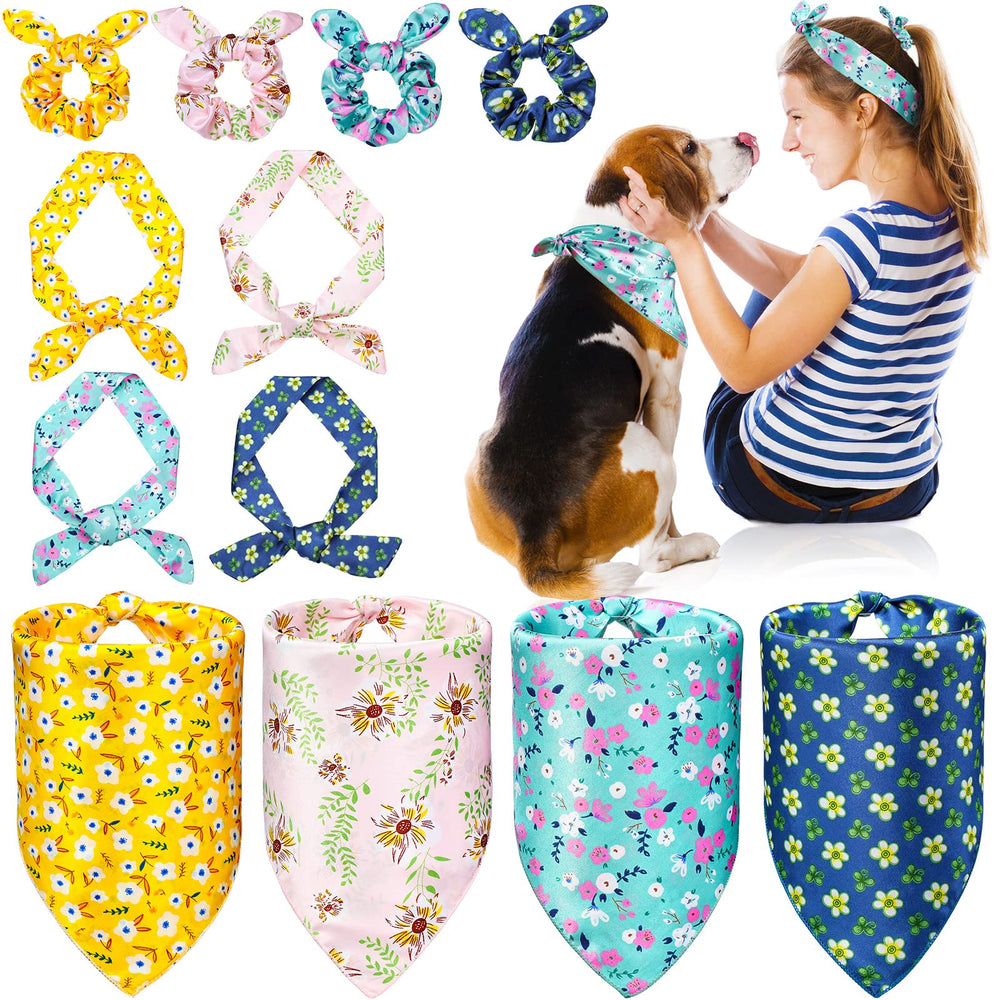 Hanaive dog bandana polka-dot set for coordinated outfits and photo props.