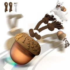 Hanarook Acron interactive dog ball front view showcases engaging play and chase potential.