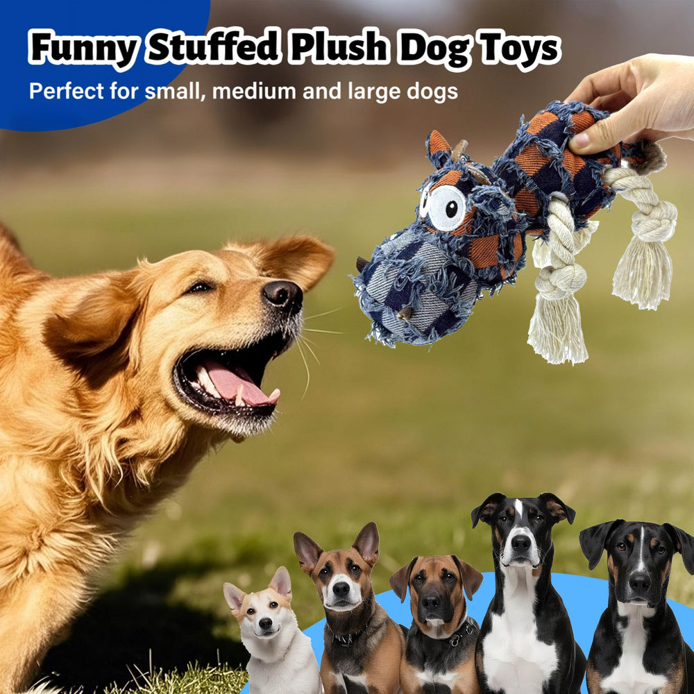 Hanarook squeaky body toy with crinkle ears and tail for interactive play