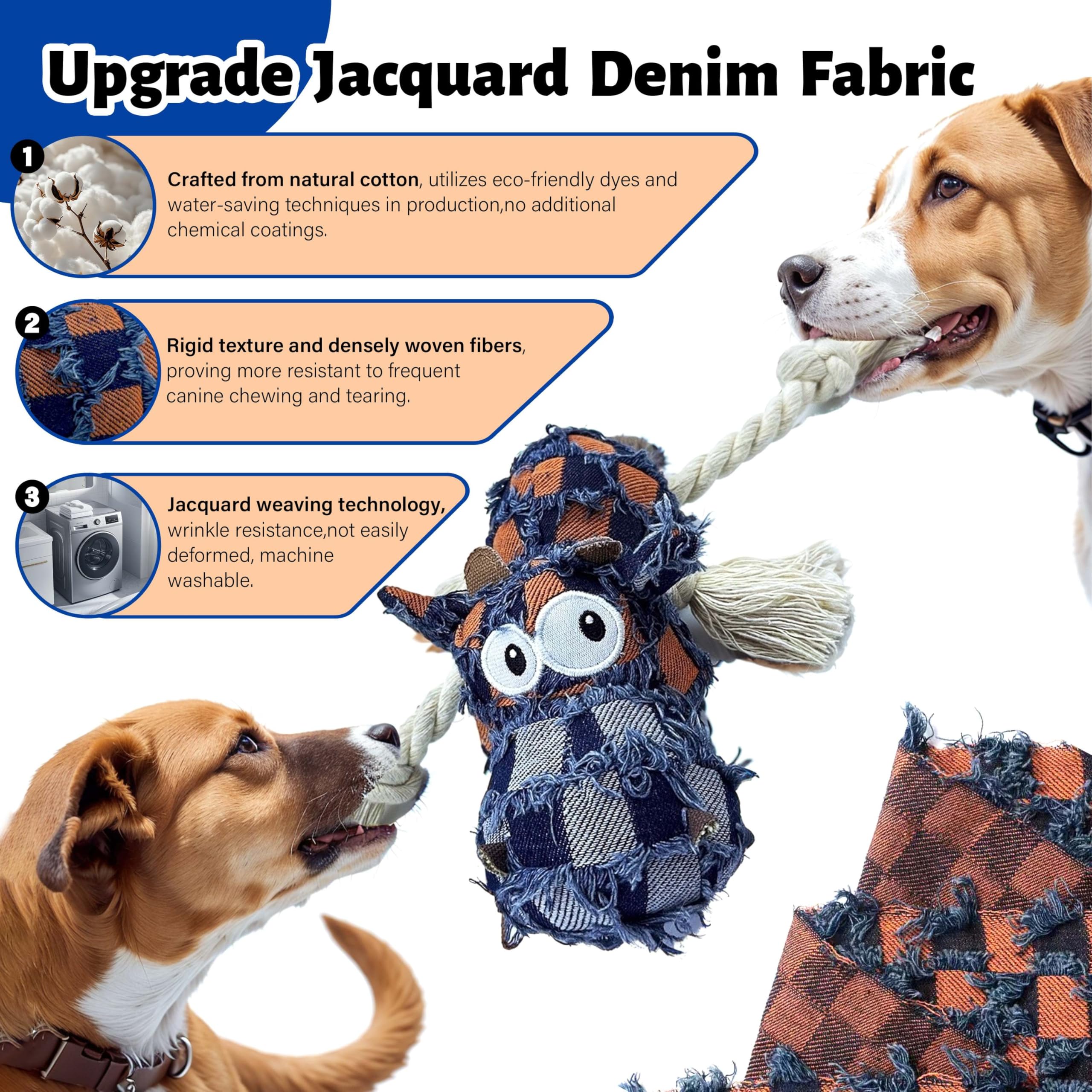 Hanarook plush chew toy soft texture with squeaker and crinkle sounds for engagement