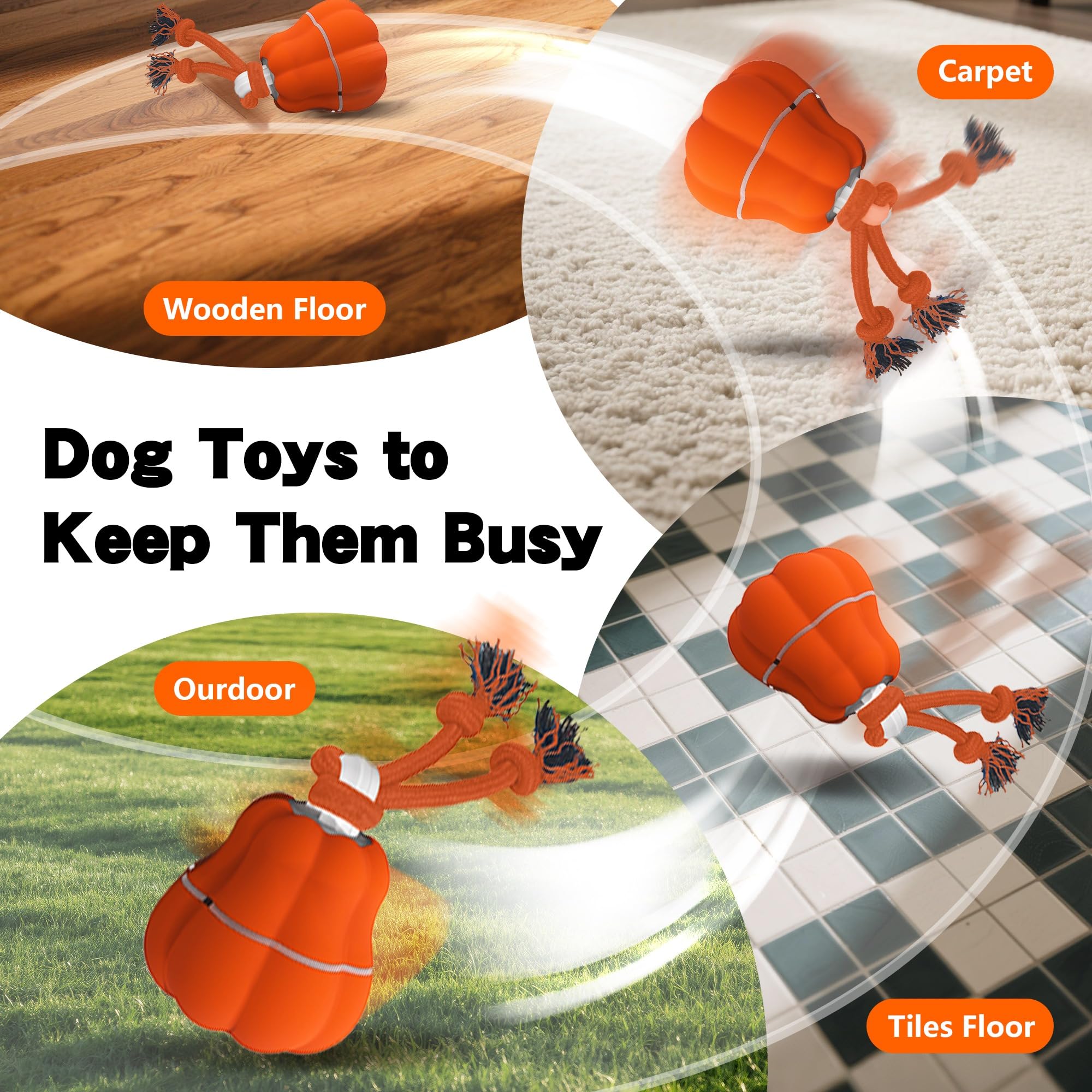 Hanarook pumpkin-dog-ball-durable-materials features TPU and ABS for sturdy durability