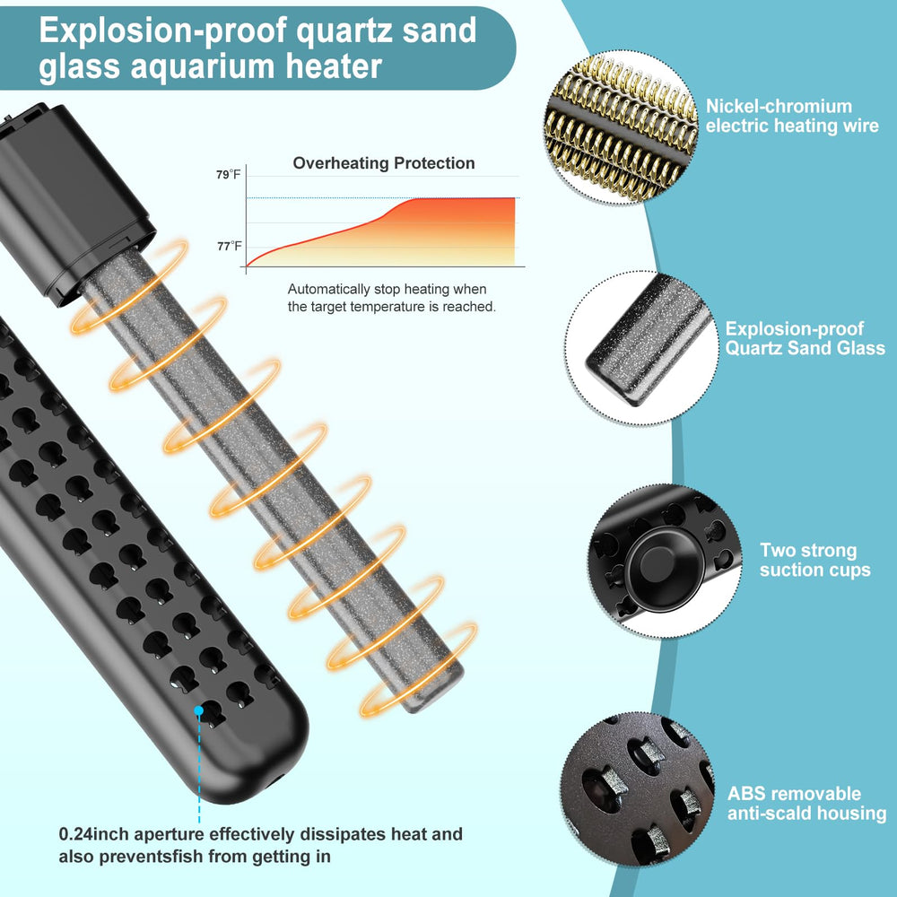HANLESHUKA submersible heater auto-overheat protection prevents temperature spikes