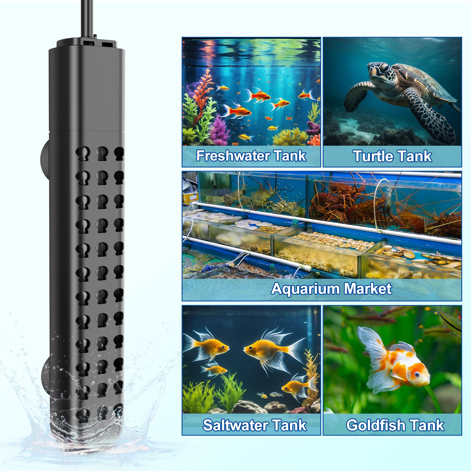 HANLESHUKA submersible heater waterless power-off prevents operation when exposed to air