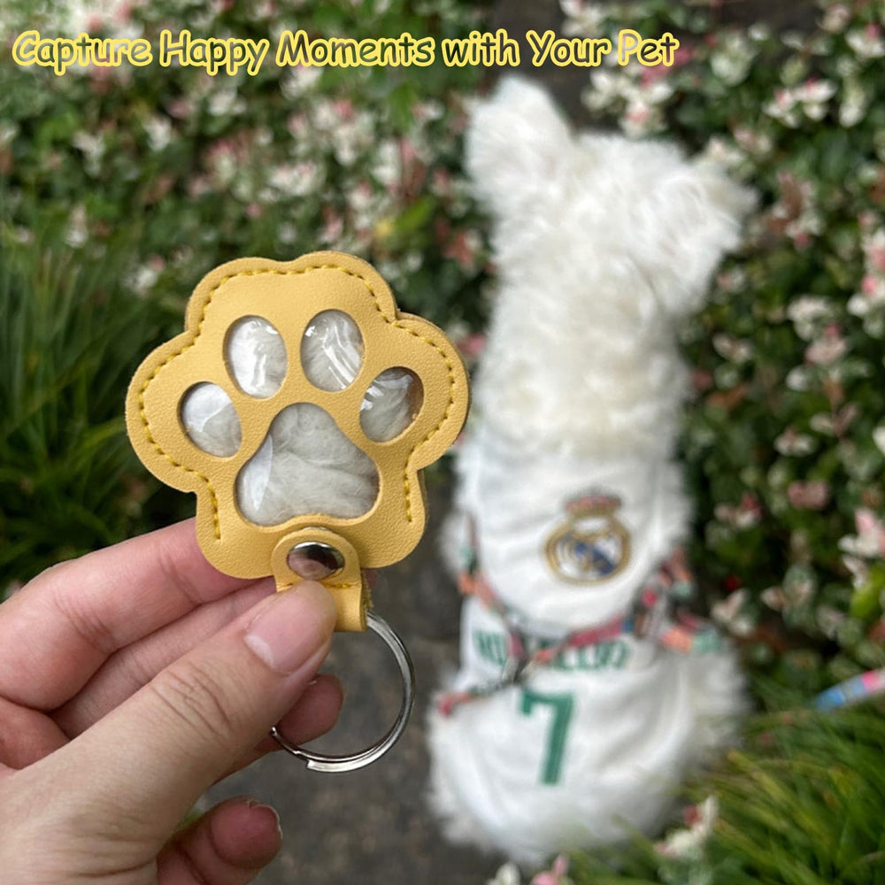 Pet Fur Keepsake Keyring handmade leather crafting ensures durable pet memorial.