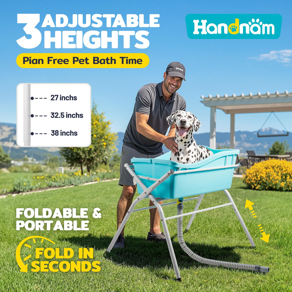 Handnam dog tub unfolded dimensions for spacious bathing area