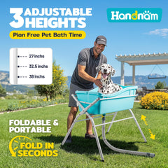Handnam dog tub unfolded dimensions for spacious bathing area