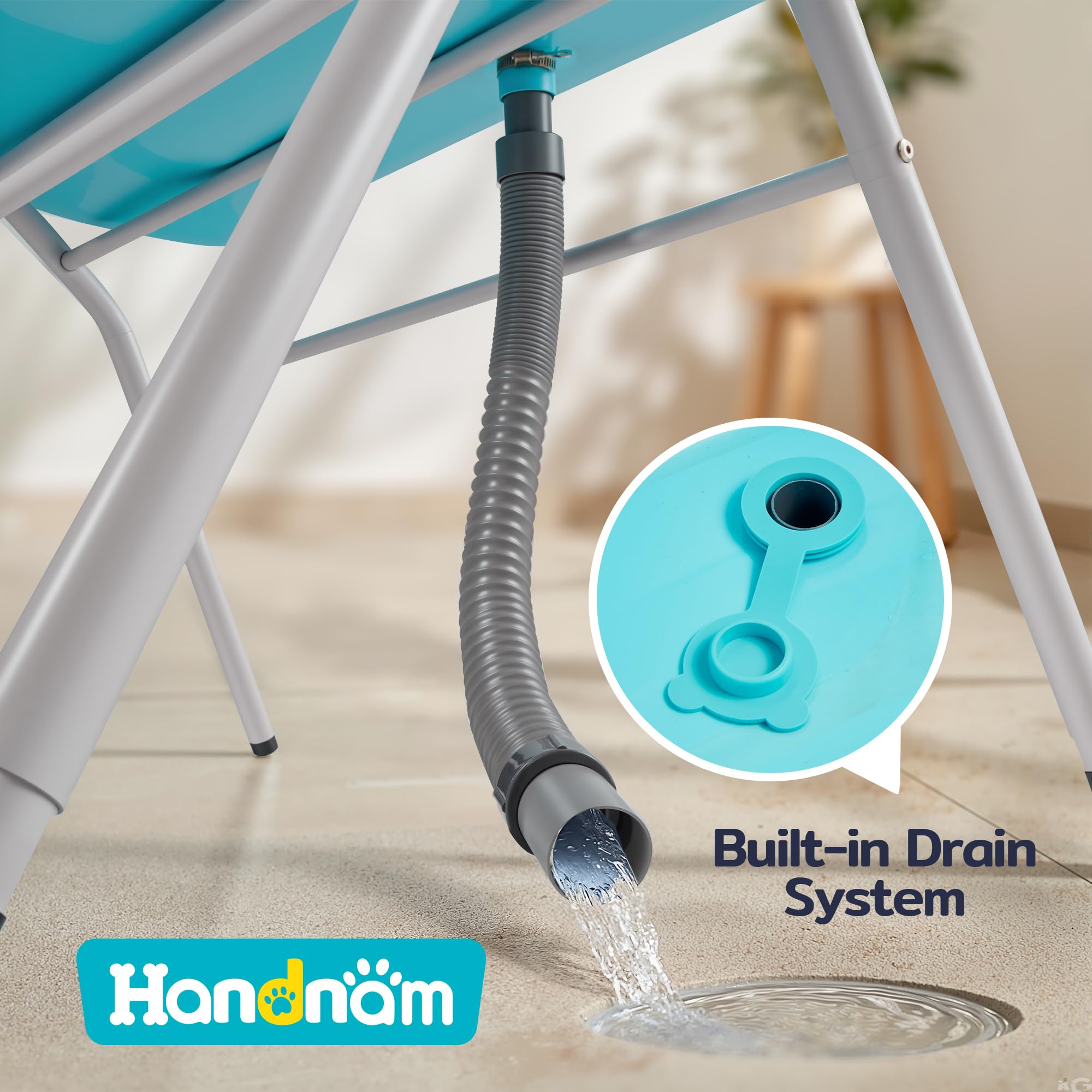 Handnam foldable dog bath tub for compact travel and storage