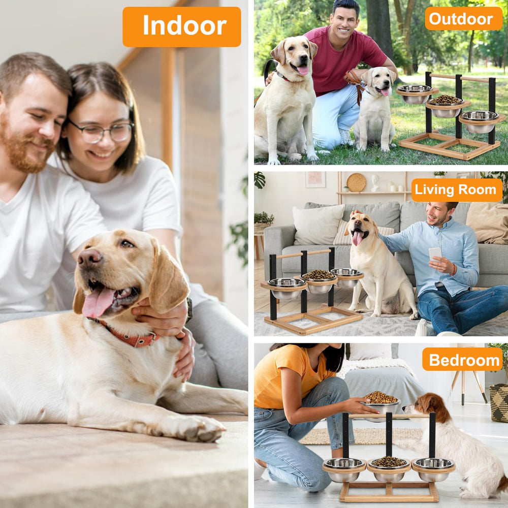 Handrong elevated dog bowl base stability reduces tipping during meals