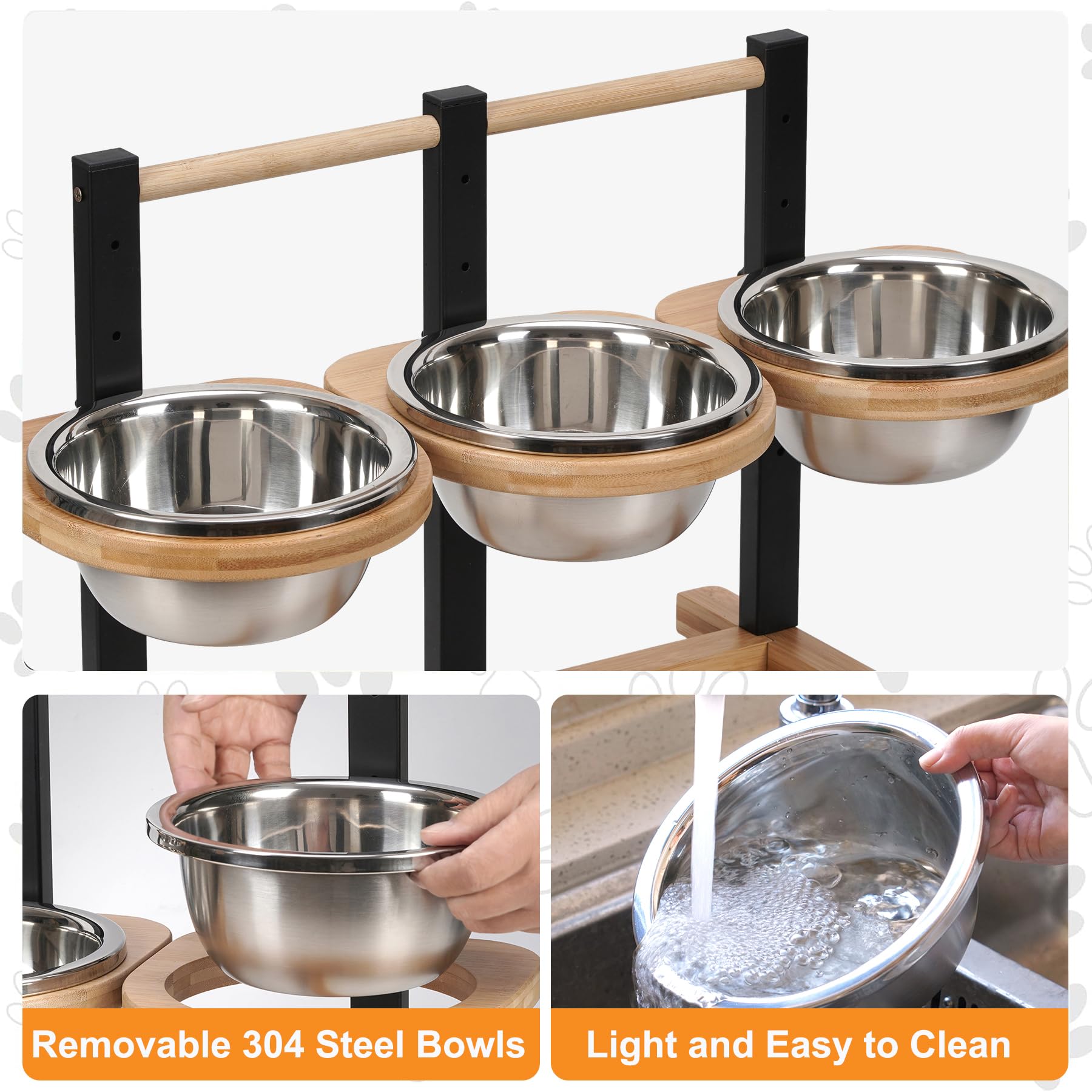 Handrong elevated dog bowl is dishwasher-safe for quick cleanup