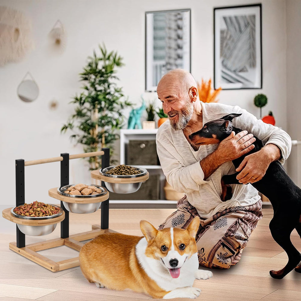 Handrong elevated dog bowl stainless steel bowls resist rust and clean easily