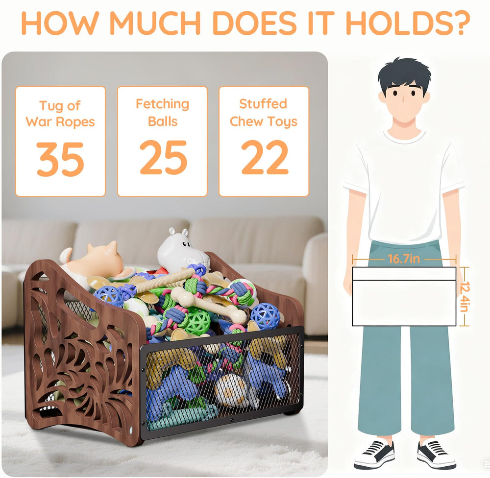 handrong wooden dog toy box close up highlighting premium materials and craftsmanship