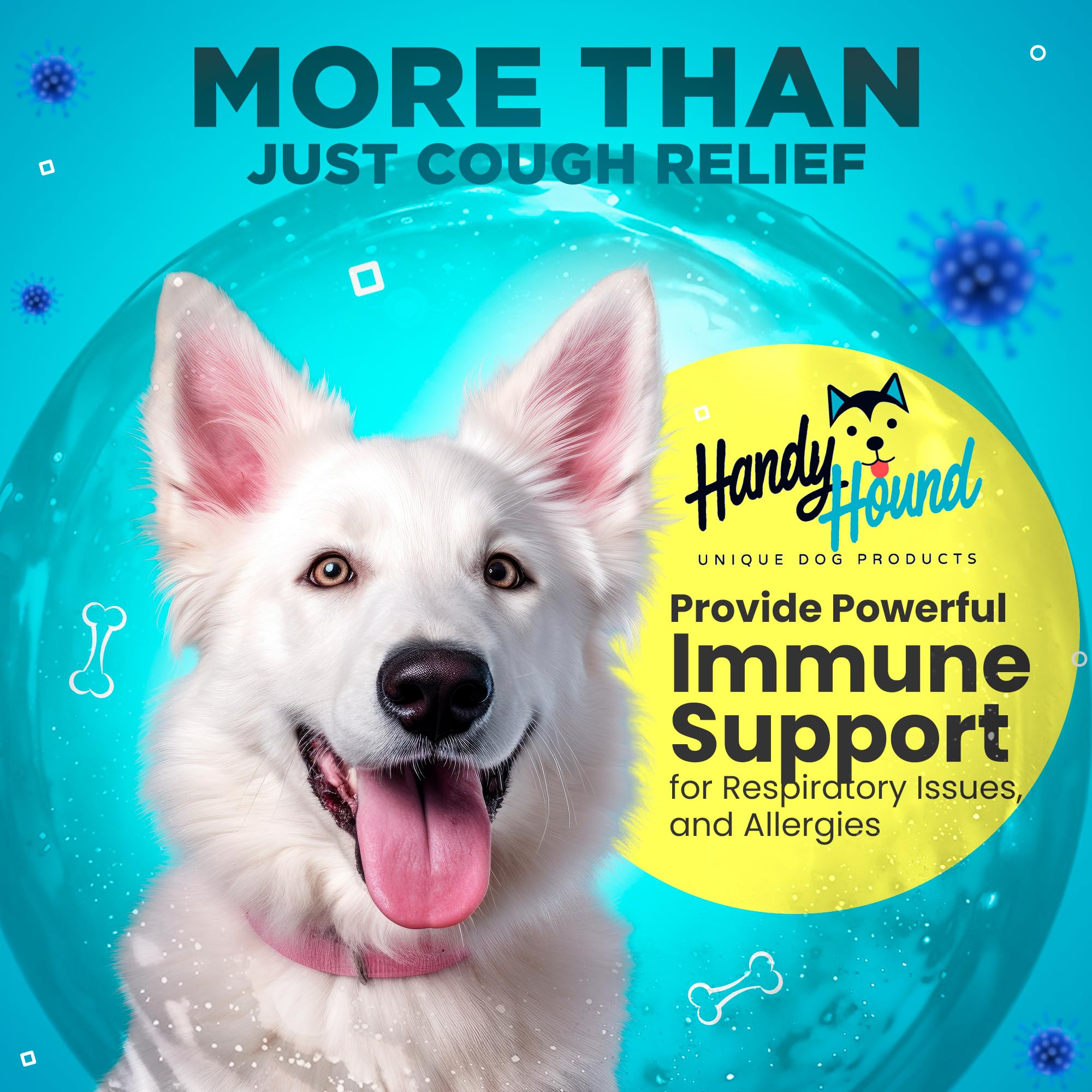 Handy Hound clear label aids dosing and measuring accuracy.