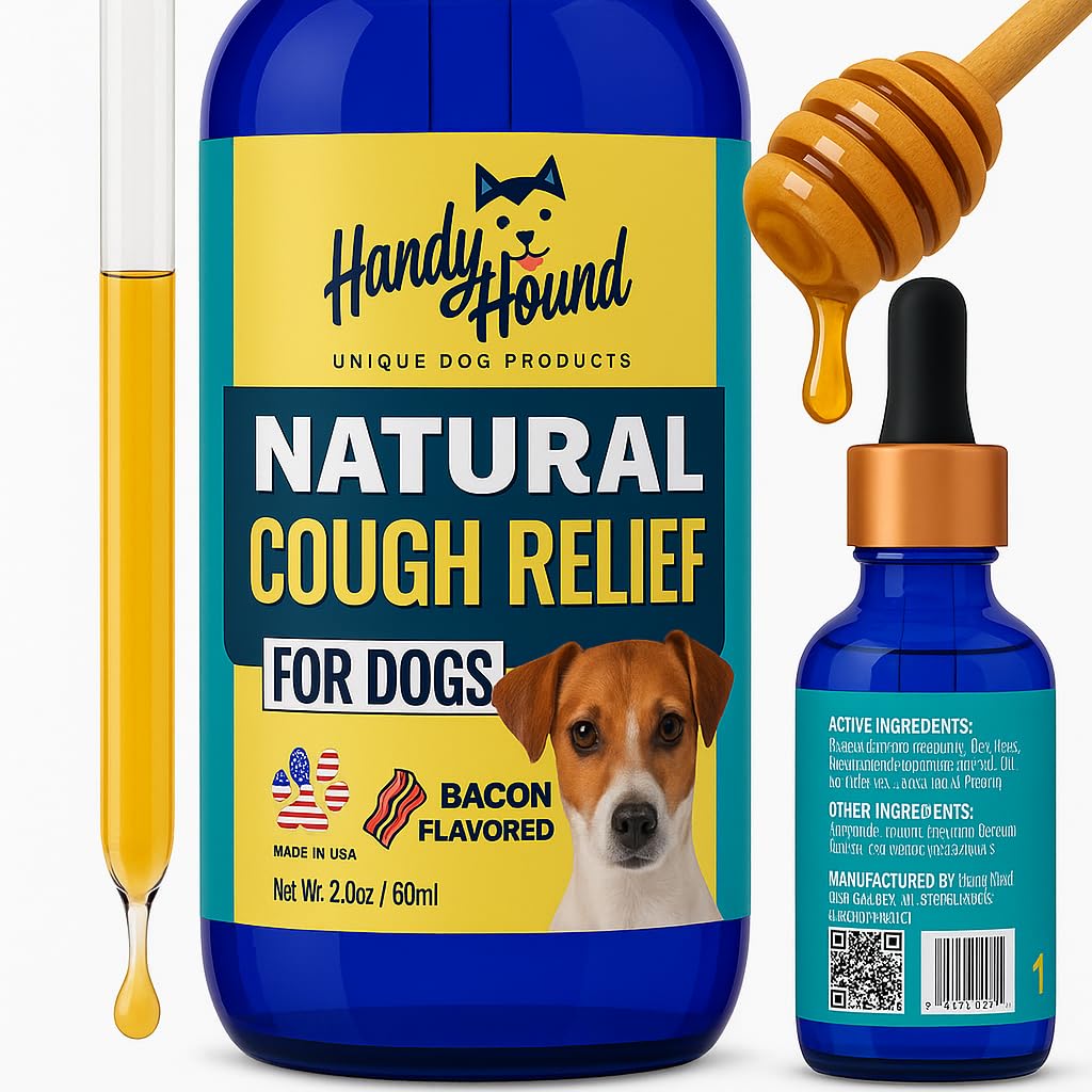 Handy Hound Manuka Honey dog cough liquid for soothing throat discomfort.