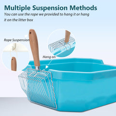 Handzee self-hanging bracket keeps the scoop handy by the litter box.