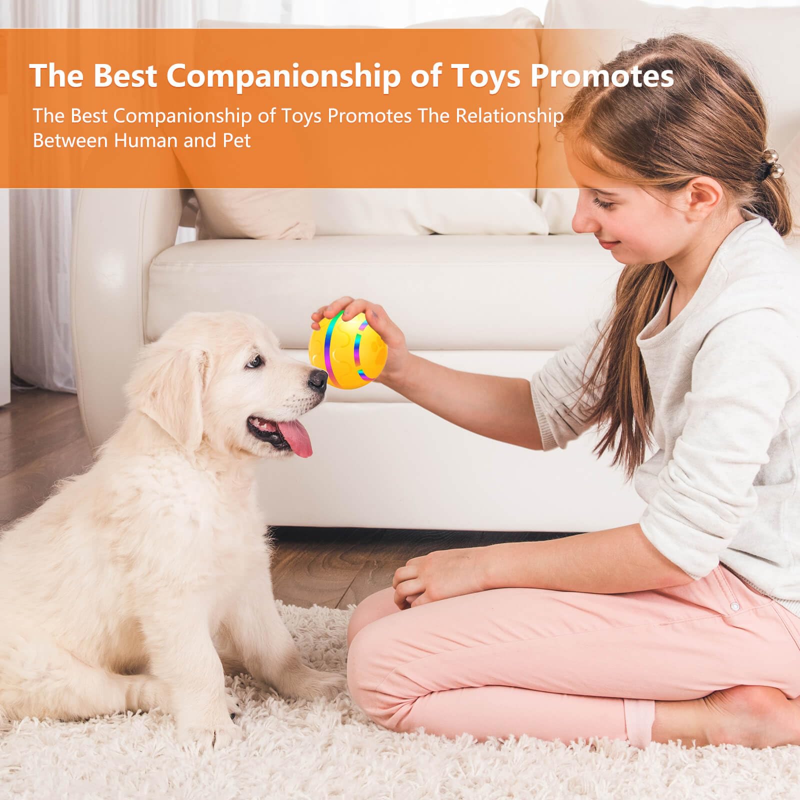 Hanipuppy LED-lit ball in motion for engaging pet play.