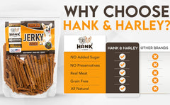 Hank & Harley chicken jerky sticks ingredients glimpse shows pumpkin and chicken