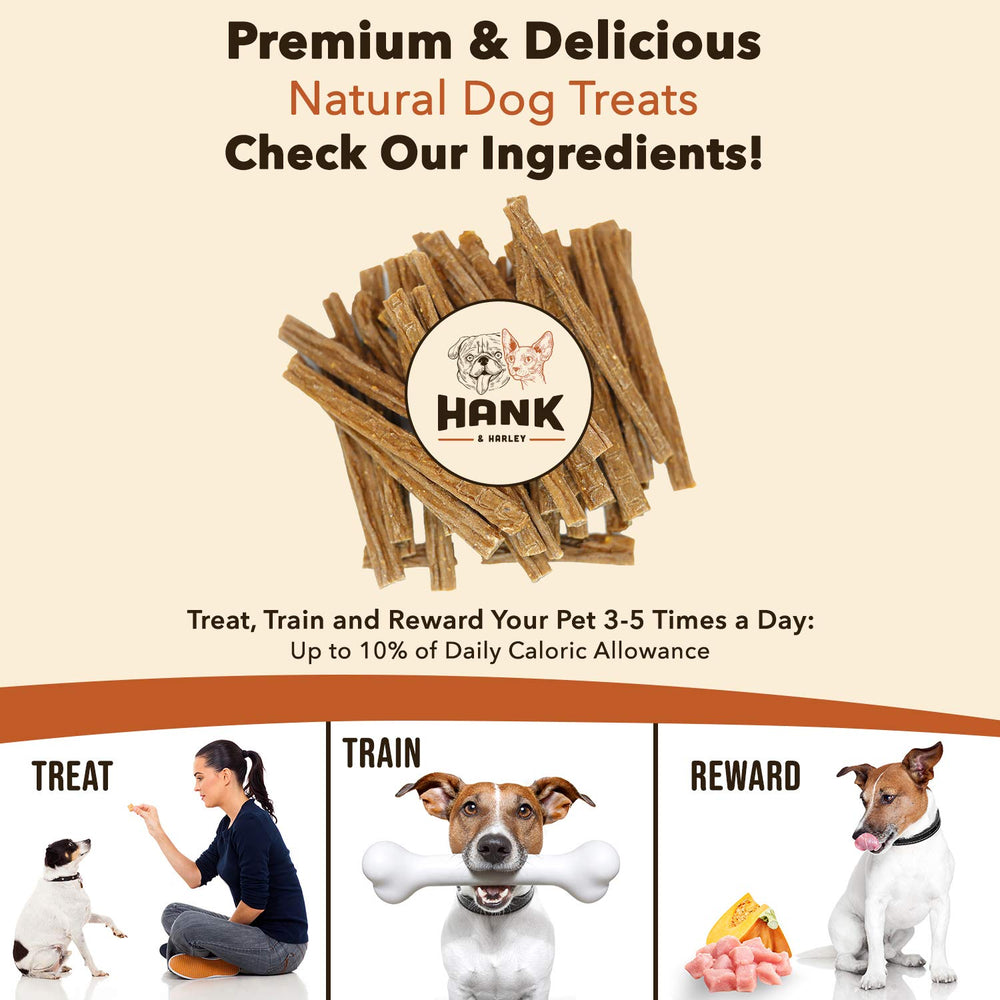 Hank & Harley chicken jerky sticks portion serve demonstrates bite-sized rewards