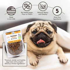 Hank & Harley Training Bites pumpkin-infused formula showcases natural flavor appeal.
