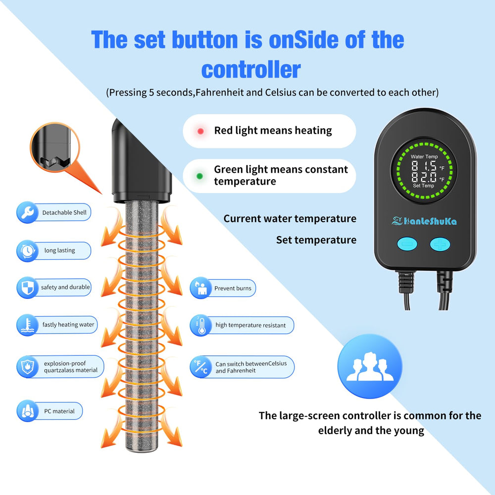 HANLESHUKA dual temperature system switching between Celsius and Fahrenheit