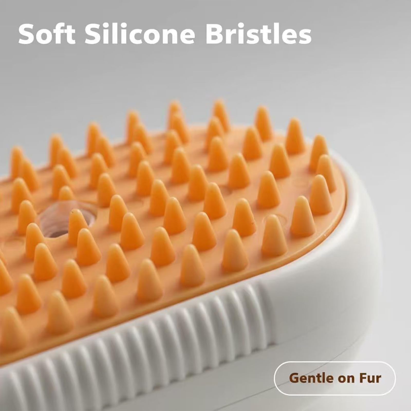 Hanlisee 4-in-1 cat steam brush water-tank close-up highlights refill convenience.