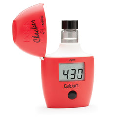 Hanna HI758 vial and reagents used for on-site calcium testing in aquariums
