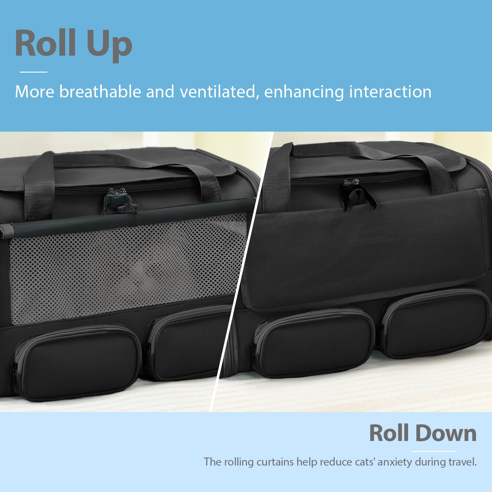 Hannadepot cat carrier anti-escape zipper enhances travel safety