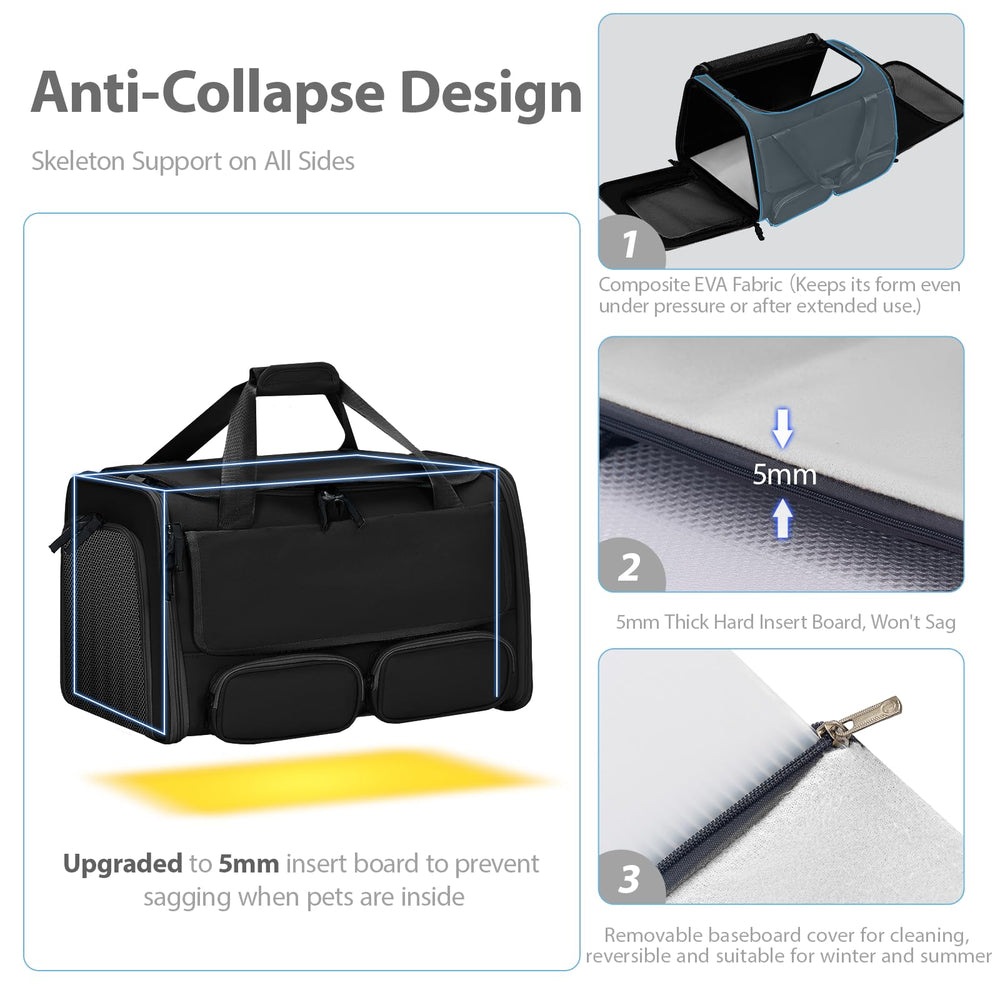 Hannadepot cat carrier front ventilation highlights breathable design for airflow