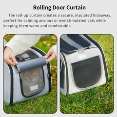 Hannadepot cat carrier roll-up curtain for calm travel