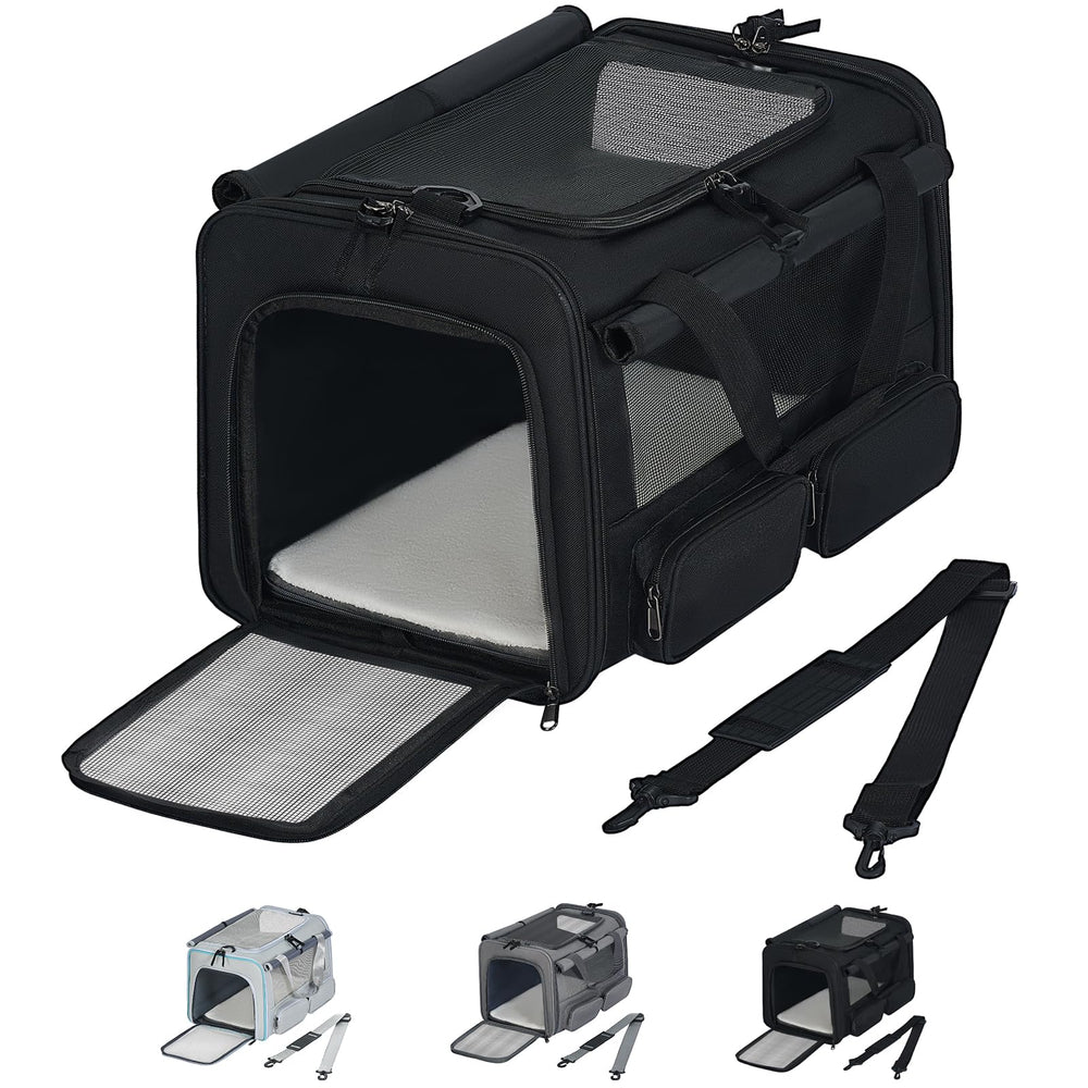 Hannadepot cat carrier side view shows sturdy structure for comfortable travel