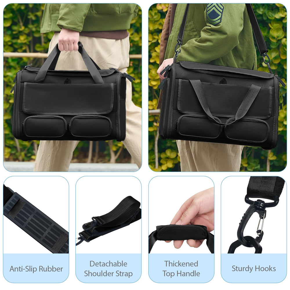 Hannadepot cat carrier storage pockets keep treats and toys organized